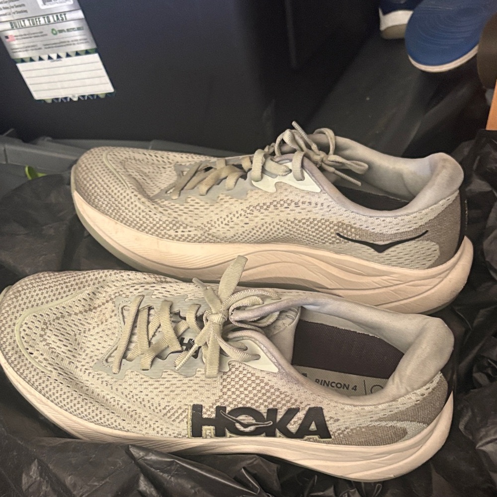 Hoka Light Gray Athletic Sneakers